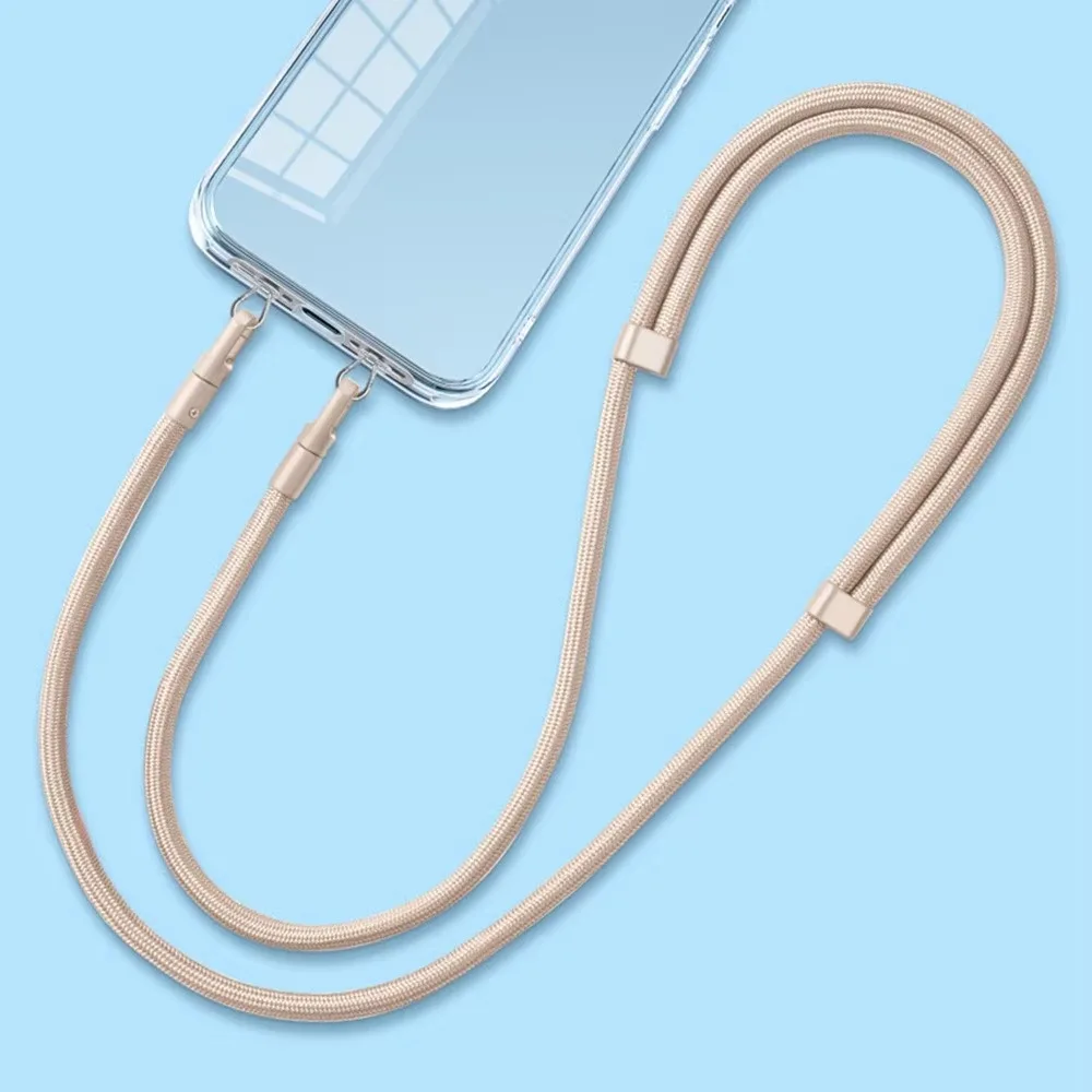 Double Buckle Crossbody Phone Strap Adjustment Detachable Mobile Phone Lanyard Long Stainless Steel Clip Phone Neck Straps