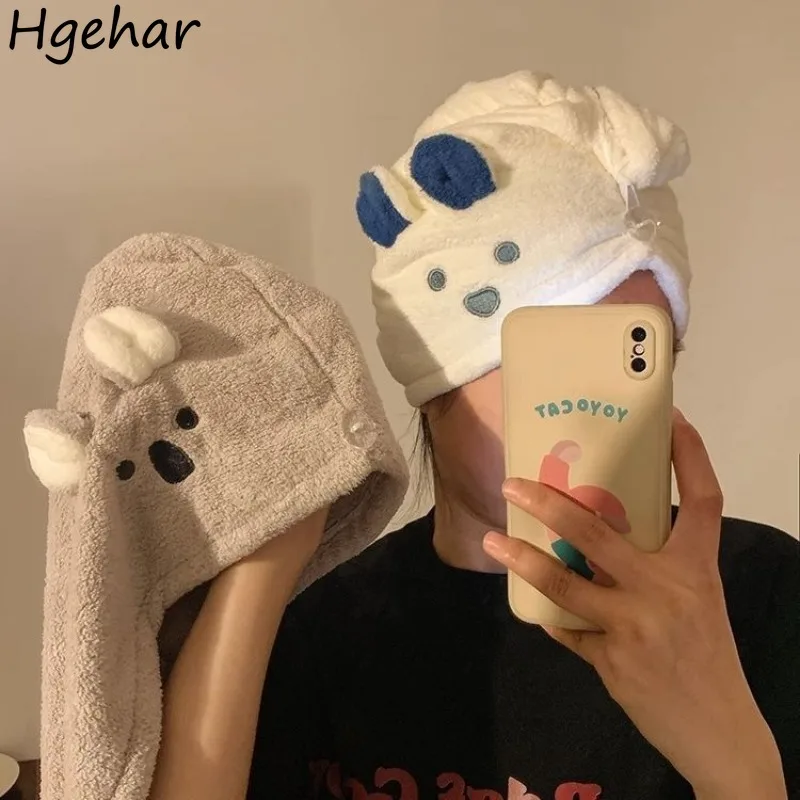 Cartoon Shower Cap Cute Pure Cotton Thicken Dry Hair Cap Water-absorbent Quick-dry Head Wrap Soft Comfortable Hair Towel Home