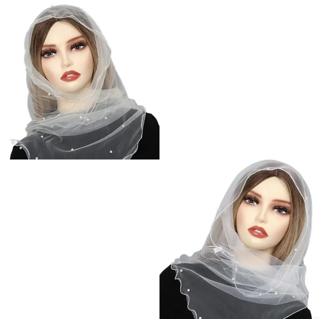

Мусульмане кружево Hijab Head Veils Женщины католическая церковь бисера.
