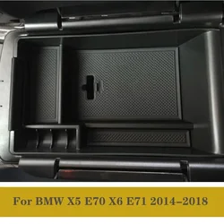 For BMW X5 E70 X6 E71 2014 - 2018 Car Styling Plastic Interior Armrest Storage Box Container Tray car accessories