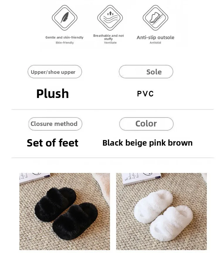 Kinder-Baumwollpantoffeln in Khaki für Jungen und Mädchen, Fell-Schuhe für Herbst und Winter, Rosa, Beige, Rutschfeste Flache Hausschuhe für Mittlere und Große Kinder – Detail 4