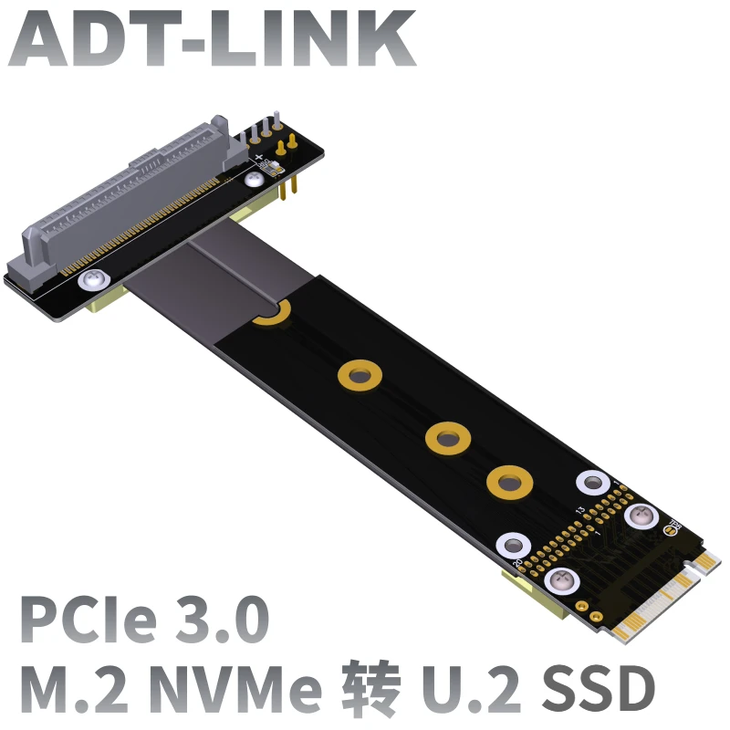 ADT-Link U.2 Interface M.2 NVME to U2 U.2 SSD Riser Cable Gen3 x4 M.2 NVME Key-M Extender SFF-8639 NVMe SSD Solid State Adapter