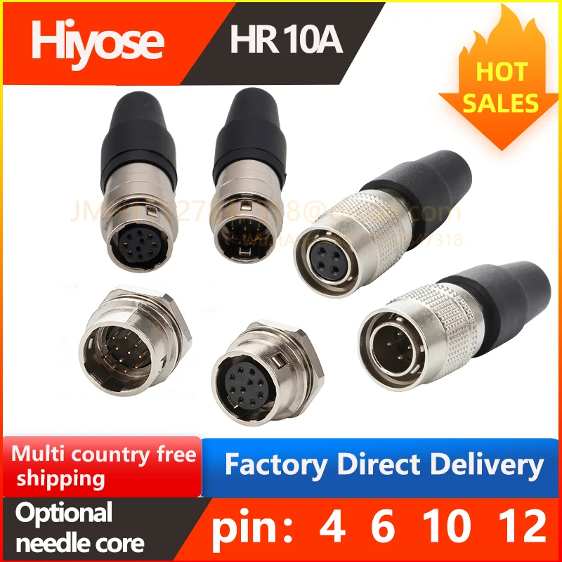 

Compatible with HiYose aviation plug HR10A series 4.6.10.12 pin core HRS industrial camera transmission connector