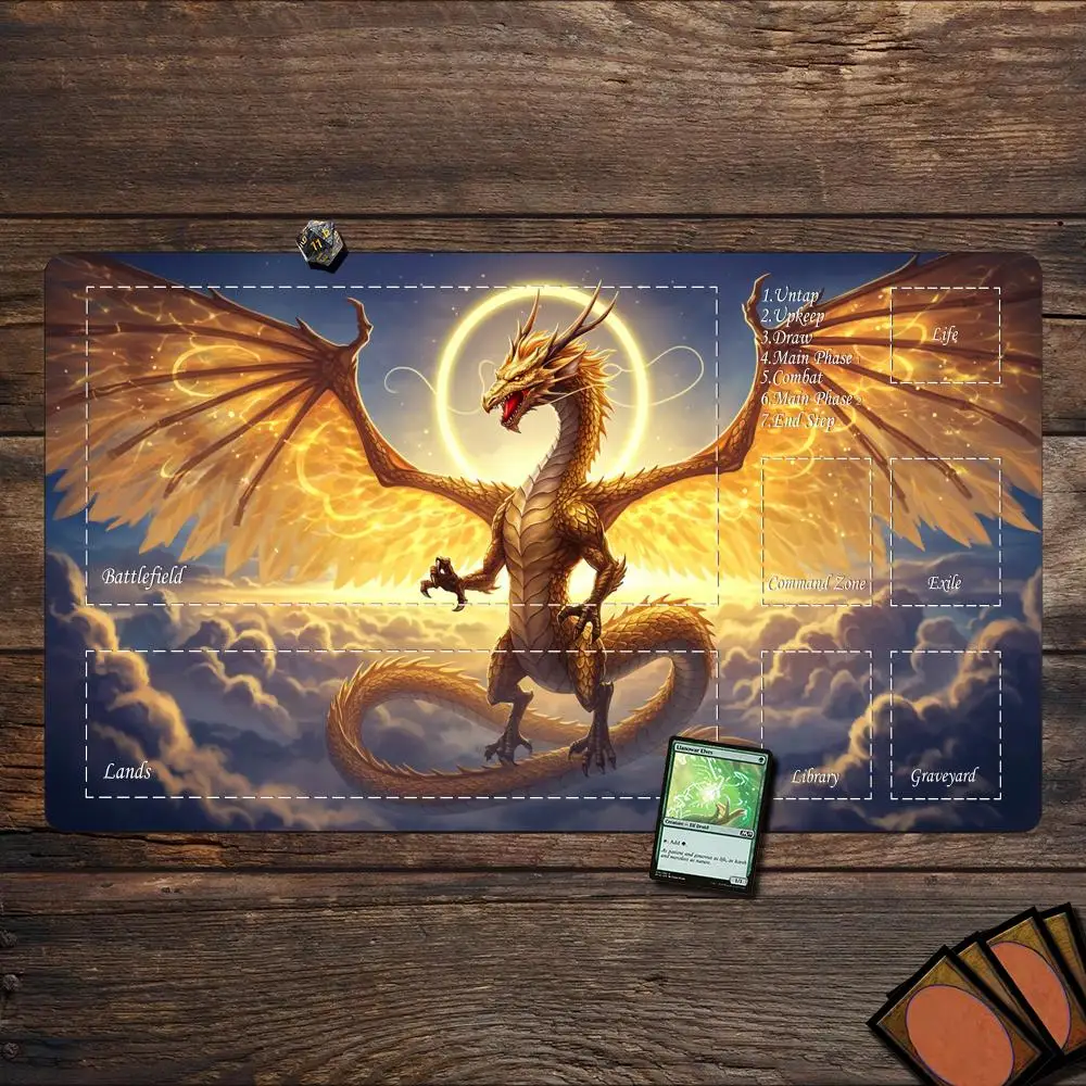 

Magic Playmat card gaming mat with zone Digital art fantasy Dragon mtg playmat Desk Mat gamer expansion mousepad office pad