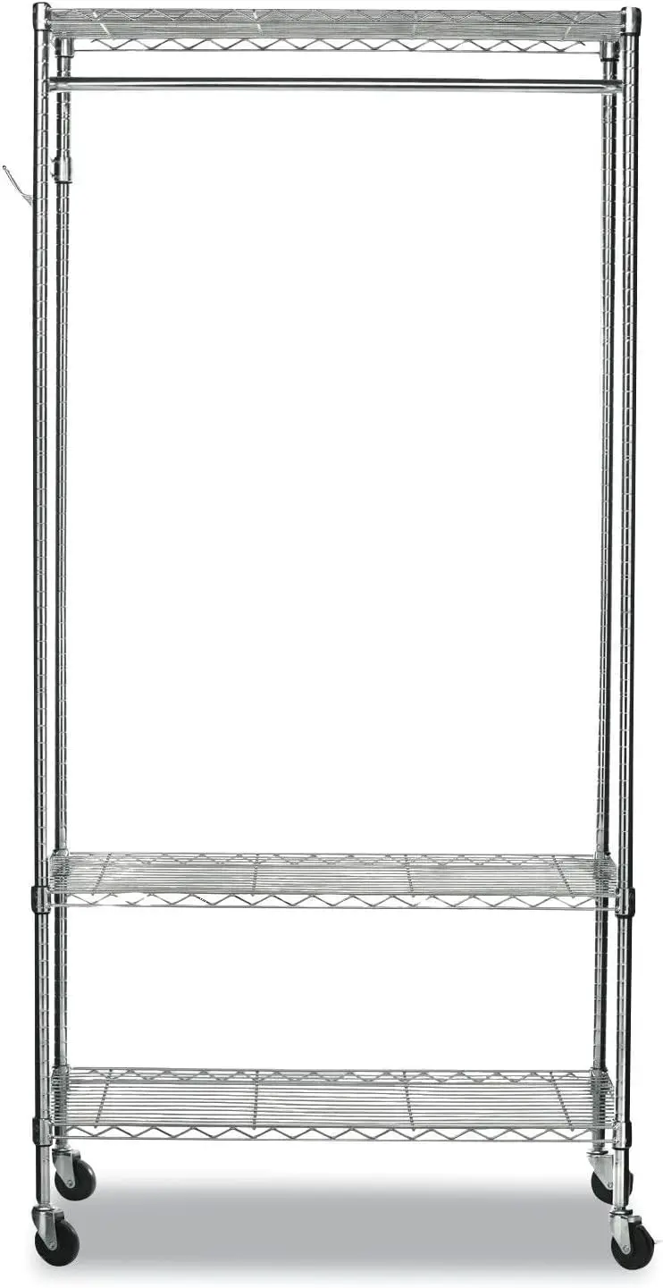 ALEGR364818SR 48 in. W x 18 in. D x 75 in. H 40 Garments Wire Shelving Garment Rack - Silver