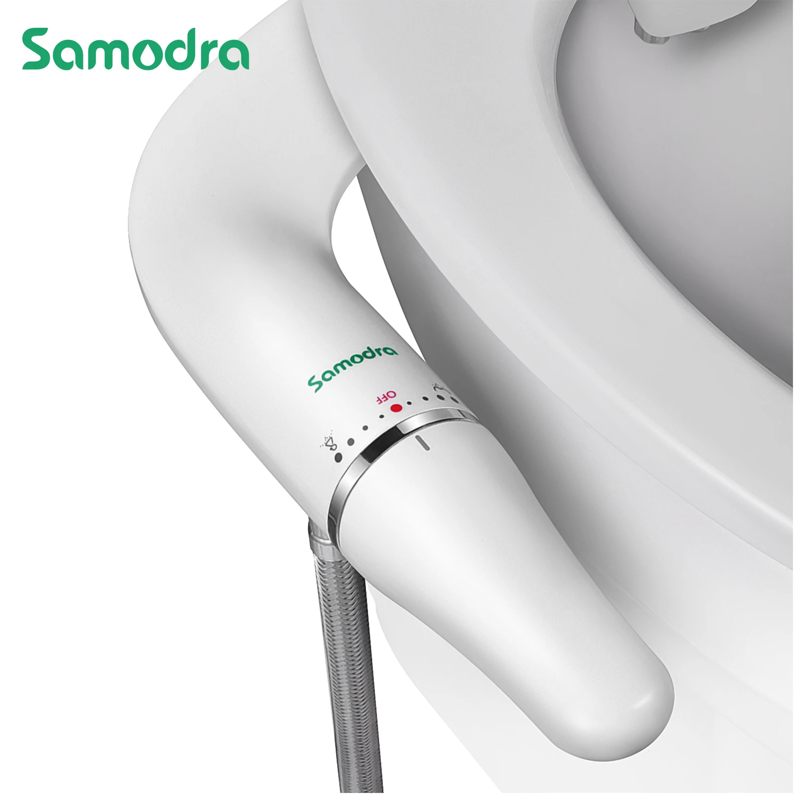 SAMODRA Toilet Bidet Ultra-Slim Bidet Toilet Seat Attachment With Brass Inlet Adjustable Water Pressure Bathroom Hygienic Shower