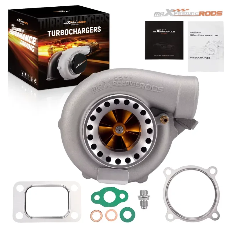 Dual Ceramic Ball Bearing Turbo Billet Wheel GT3582 GT35 T3 0.63 A/R Turbine 6.0L Engine Turbocharger 4 Bolts