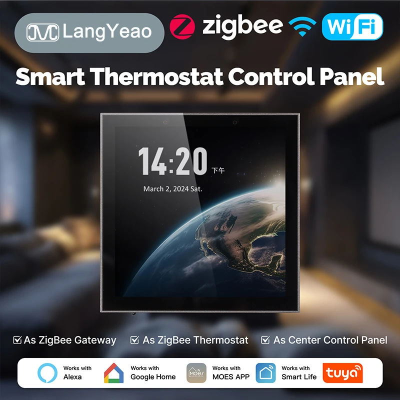 LangYeao Tuya WiFi Smart Thermostat Center Control Panel, 4