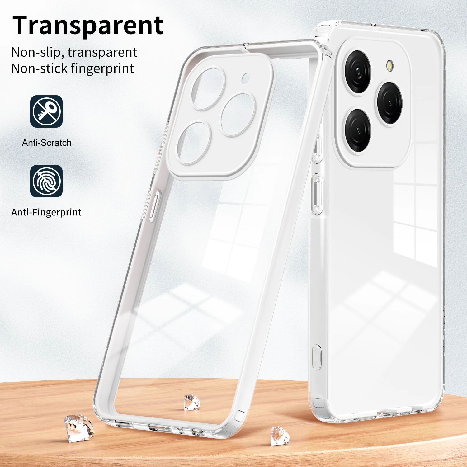 

Clear Case for Infinix Hot 40 Pro 3 IN 1 Frame Camera Silicone Protection Cute Phone Cover InfinixHot40Pro X6837 X6836 Coque