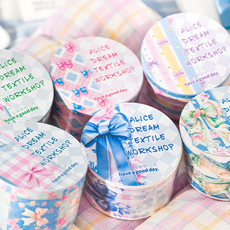 6rolls Alice Dreamweaver series scenery and paper tape handbook material decorative beauty tape DIY photo frame album diary card