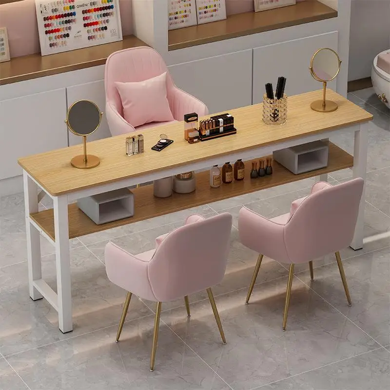 Mesa de manicura para uñas, suministros tecnológicos para uñas, muebles de salón, mesas reposabrazos para salón de belleza, lámpara Led estética de café profesional