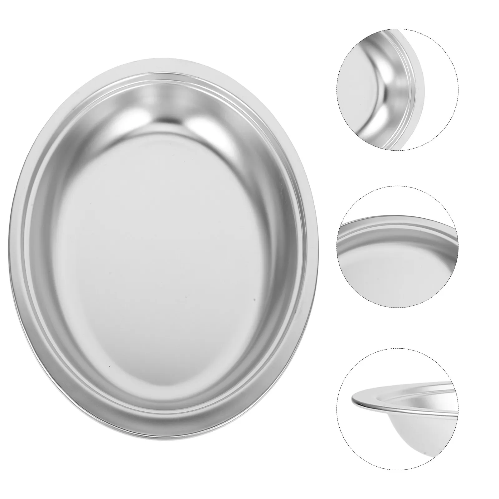 Stainless Steel Fish Steaming Plate Oval Food Serving Tray for Party Buffet Birthday Family Reunion Bbq Food Display Tray