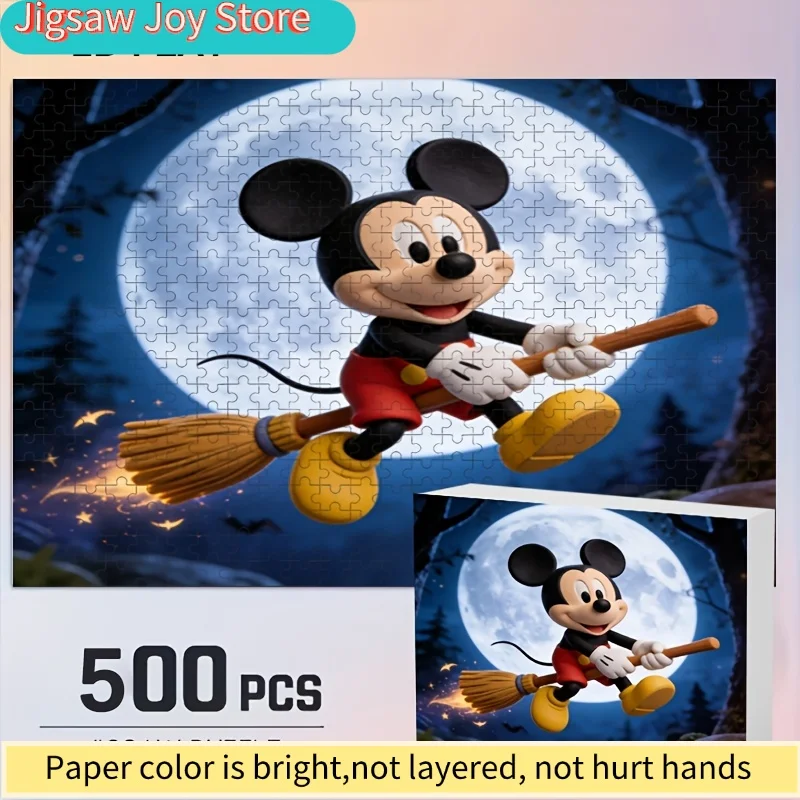 

2D Flat, Disney Stitch and Mickey Mouse Home Decor Print, 2D Flat Puzzle, Disney, Brain Teaser for Adults, Gift for Loved Ones