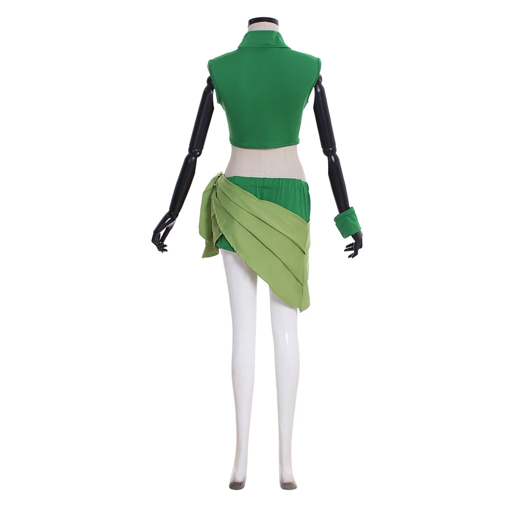 Total Drama Island Izzy Cosplay Costume Women Sexy Green Crop Top Shorts with Skirts Halloween Outfits