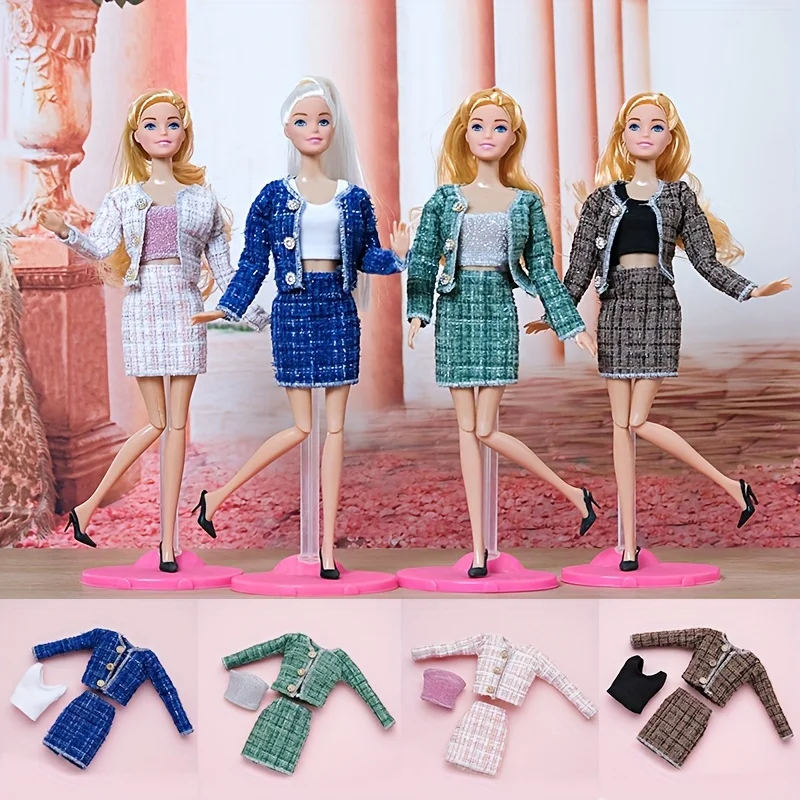 Coat Short Skirt Set For 11.5 Inch Female Doll, Coat + Skirt + Shirt, Birthday Party Favor, Christmas Gift, Doll Not Included