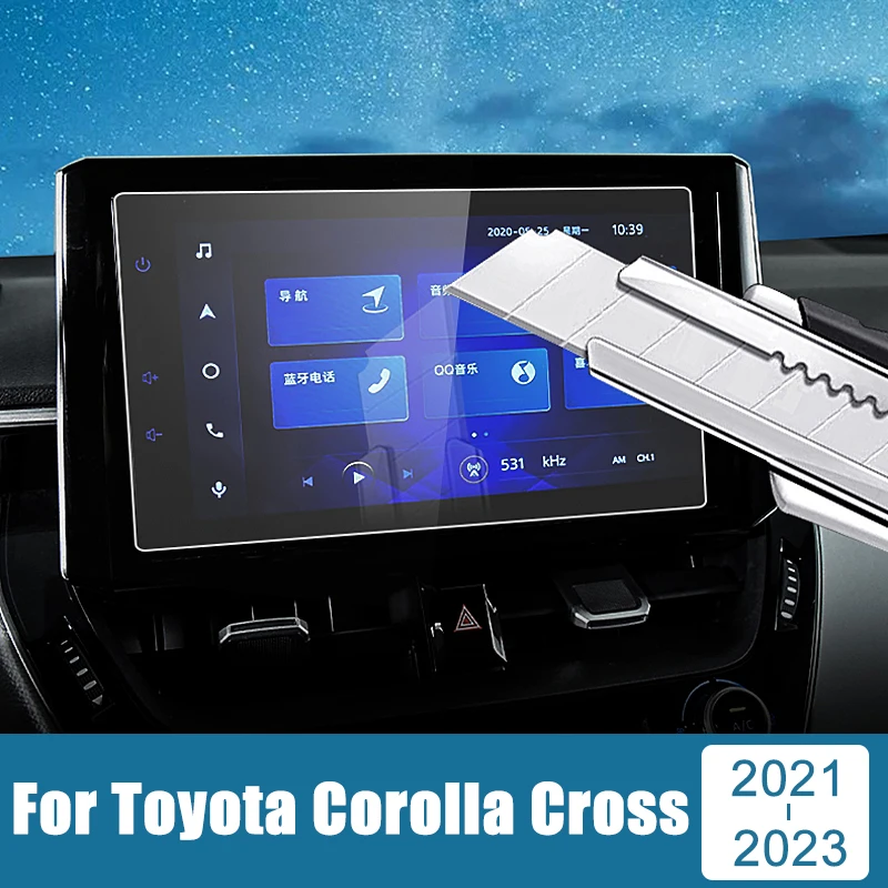 

Tempered Glass Car Screen Protector Film Navigation Touch Display Sticker For Toyota Corolla Cross XG10 2021 2022 2023 Hybrid