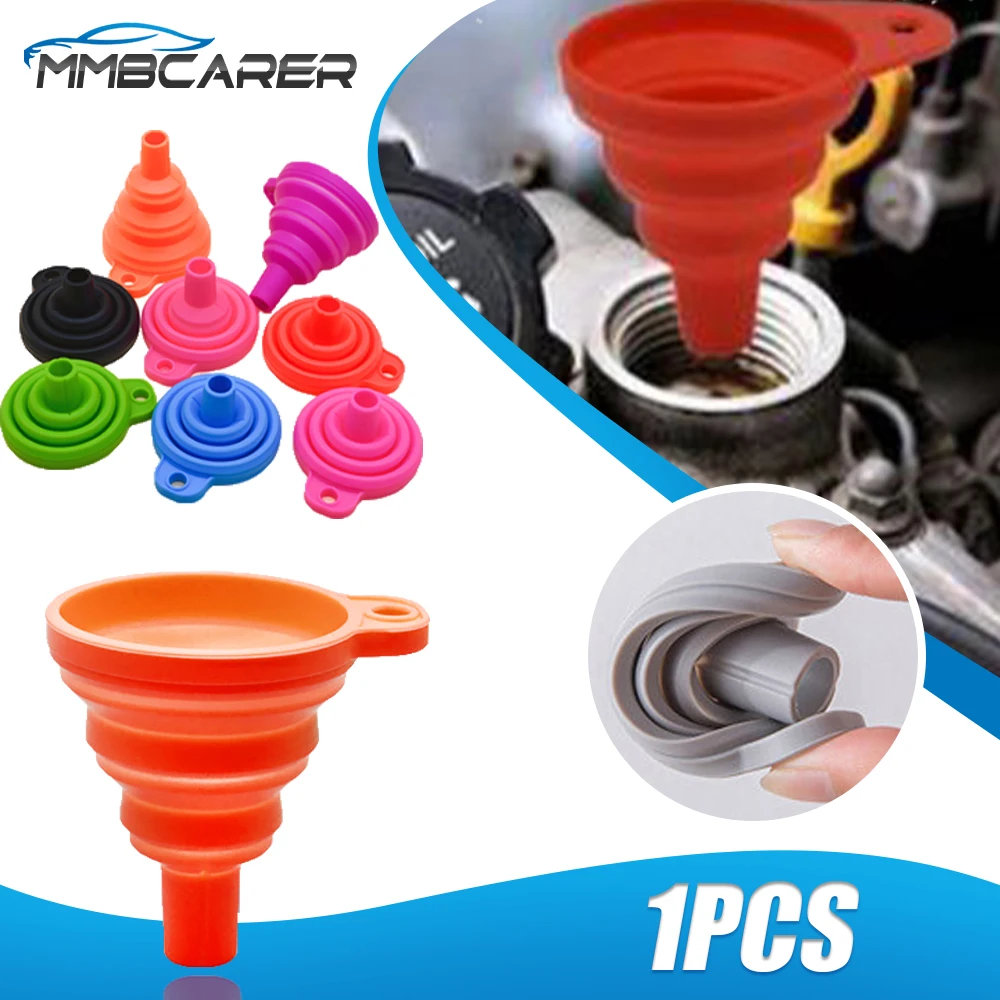 

Engine Funnel Car Engine Oil Petrol Change Funnel Foldable Portable Universal Silicone Liquid Funnel Washer Fluid Change Funnel