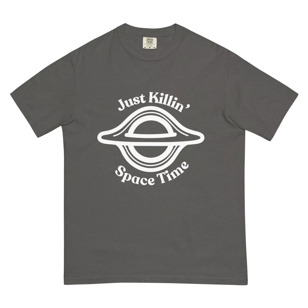 2026 Just Killin Space Time Saturn Print T-Shirt Men Women Vintage Cotton Short Sleeve Summer Tees Oversized Y2K Tee Tops