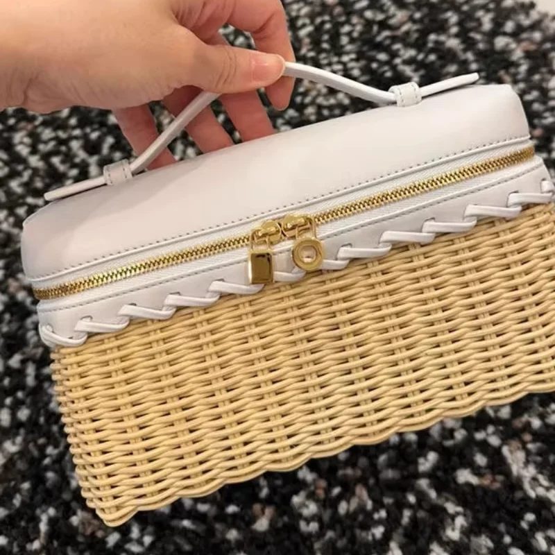 Mini handbag shoulder crossbody rattan box cosmetic bamboo woven bag