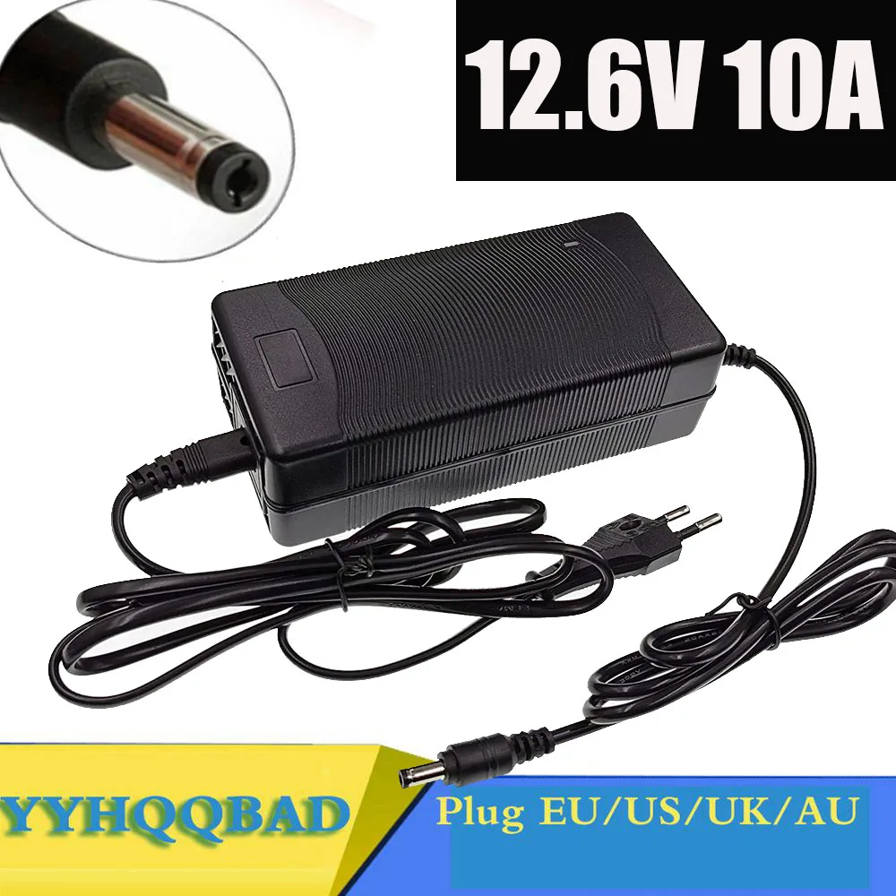 12.6V 10A 18650 Lithium Battery Charger for 3S 10.8V 11.1V 12V li-ion Battery Fast charging Charger High quality