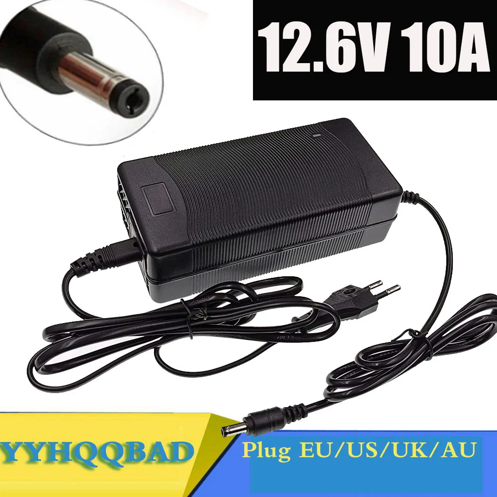 

12.6V 10A 18650 Lithium Battery Charger for 3S 10.8V 11.1V 12V li-ion Battery Fast charging Charger High quality