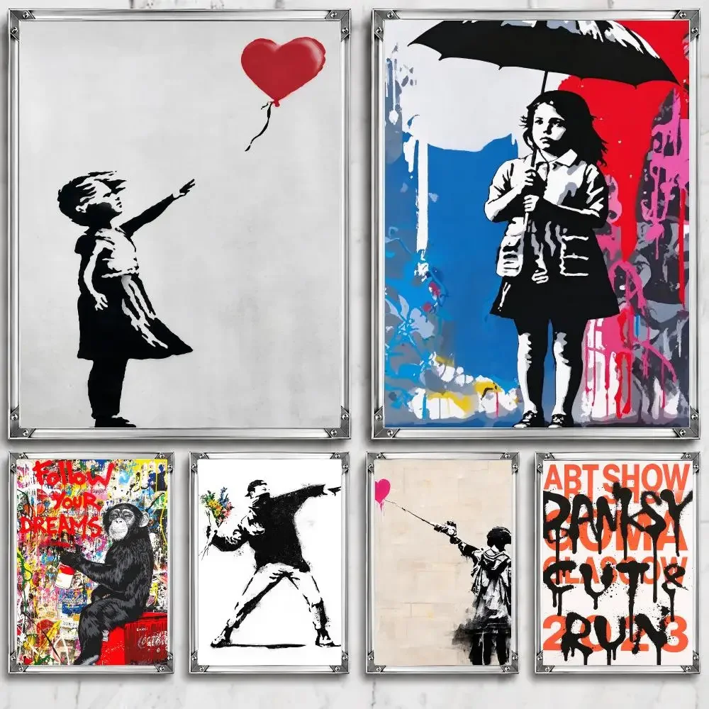 Artist Urban B-Banksy Poster HD Wall Decor for Bedroom Living Room Dorm Bar Cafe Gift