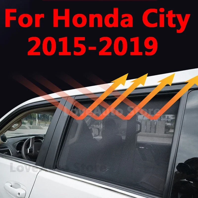 

For Honda City GM6 2015-2019 Car Magnet Sunshade Protection Back Front Rear Window SunShade Visor Protector Accessories