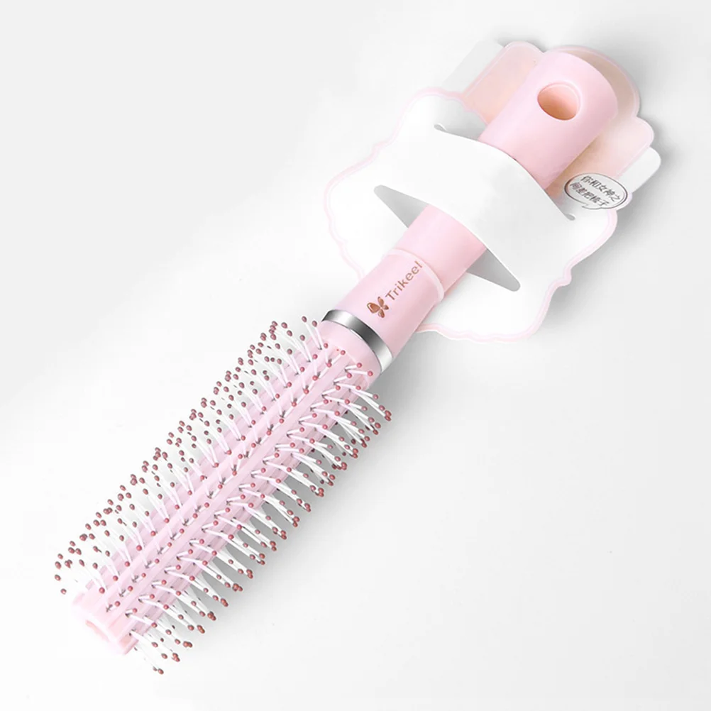 

Hair Brush Curling for Short Blow Drying Stereotypes Round Bangs Comb Pink Styling Women's