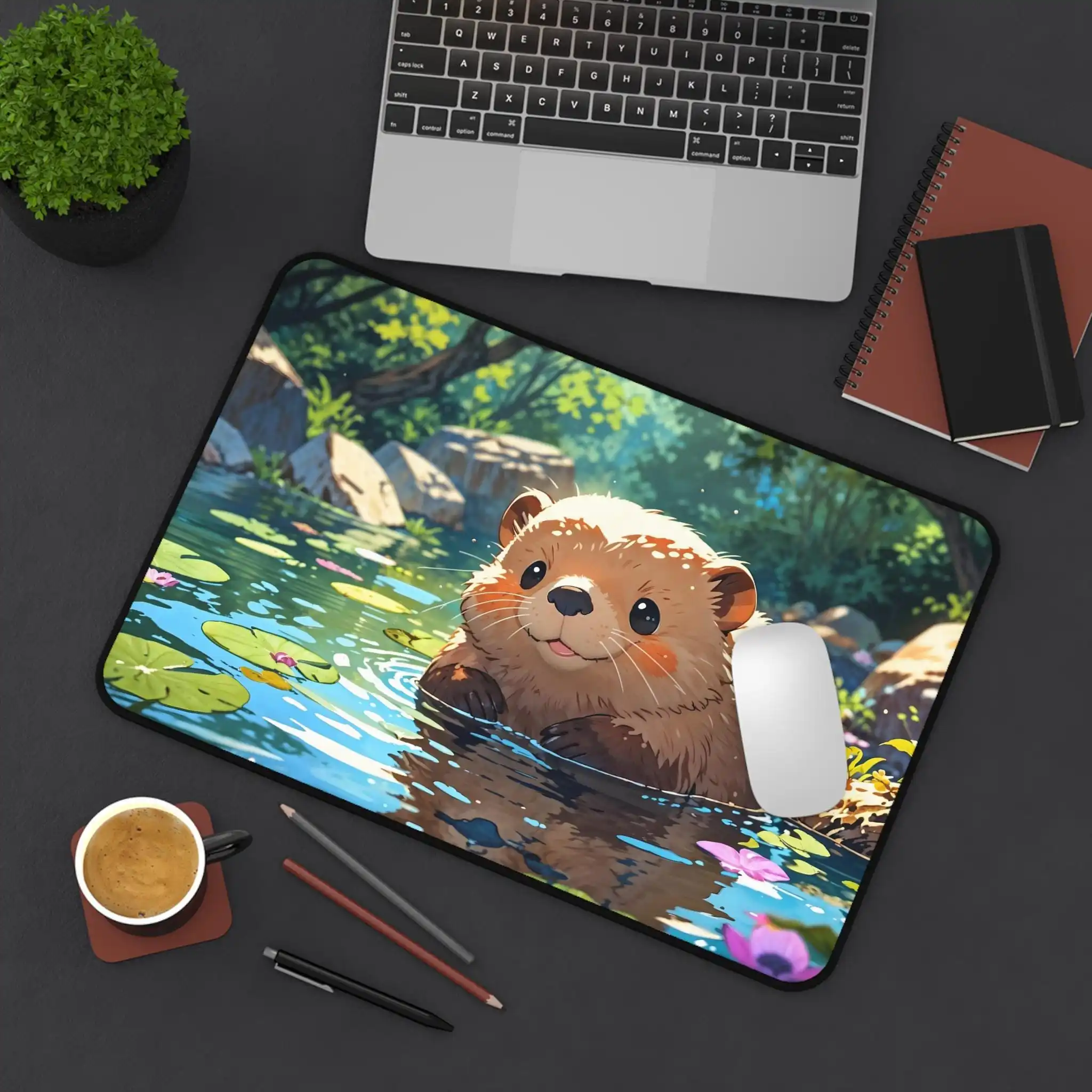 Коврик для стола Cute Otter, нескользящий и водонепроницаемый игровой коврик для мыши, коврик для украшения офисного и игрового стола, идеальный подарок для друзей.