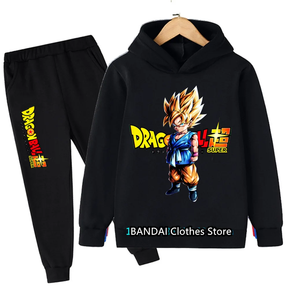 2024 New Dragon Ball Cartoon Print Baby Boys Girls Long Sleeve Pullovers Toddler Sweaters Fall Hoodie Sweatshirts 2-14 Years Old