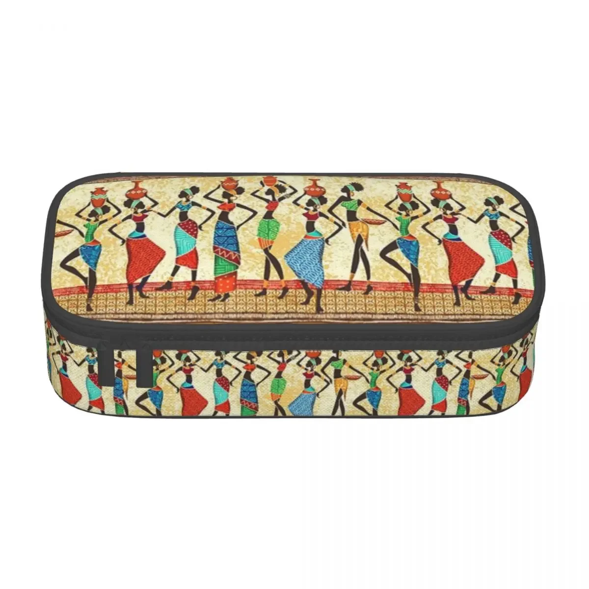 Custom African Ethnic Style Pattern Pencil Cases for Girl Boy Big Capacity Pattern Pen Bag Box Stationery