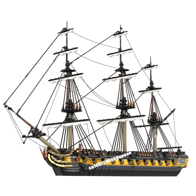 Hot 6029Pcs Moc European Medieval Pirates Series Hms Romulus Warship Creative Ideas Imperial Flagship Toys Gifts Custom Puzzle