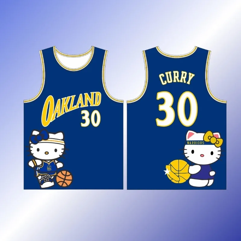 

MOTO-2025 Быстросохнущая баскетбольная рубашка Hello Kitty No 30, спортивный тренировочный жилет для отдыха и спорта