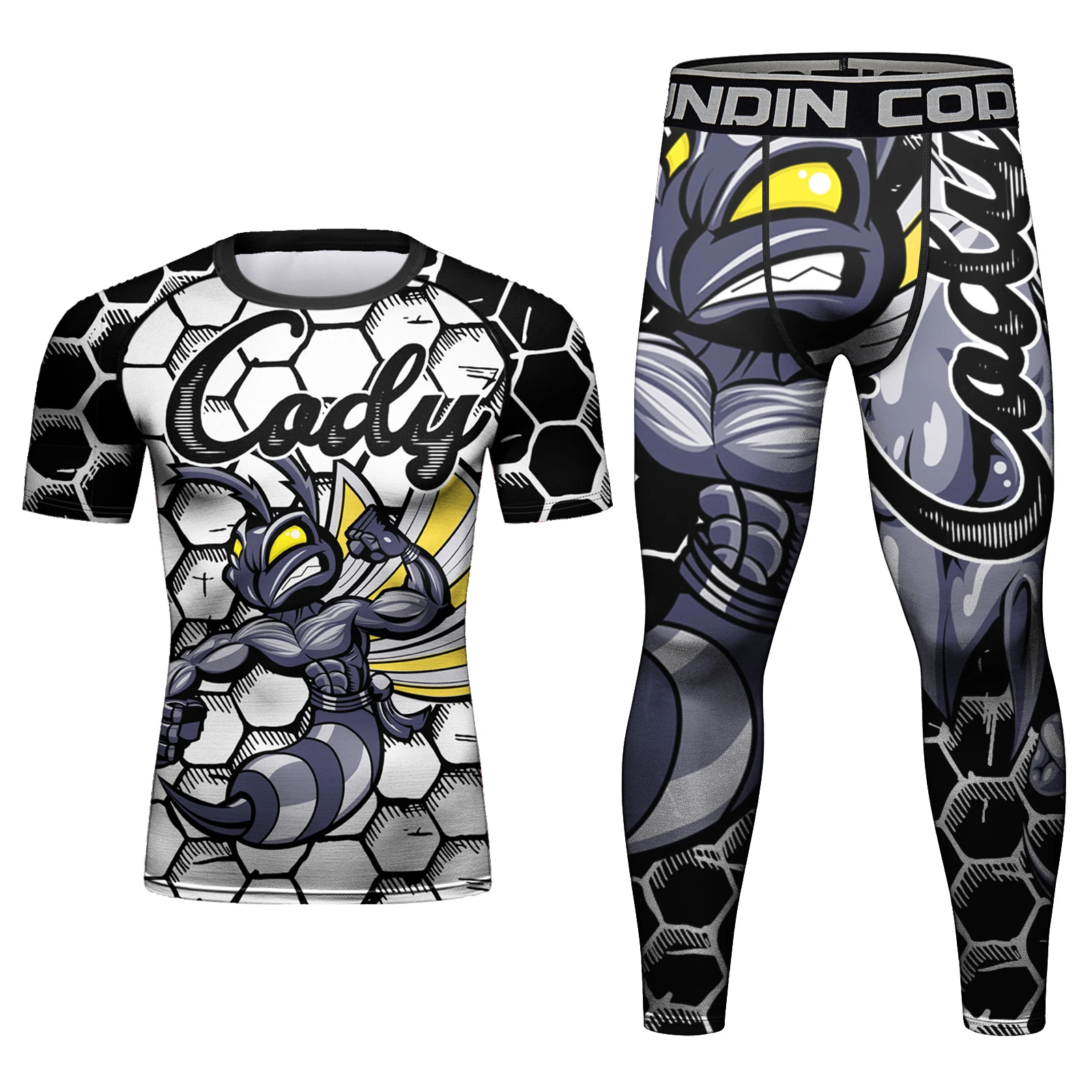 كودي لوندين ملابس رياضية سريعة الجفاف لتبديد الحرارة للرجال لركوب الأمواج والغوص والرياضة مجموعات RashGuard مع واقي من الشمس