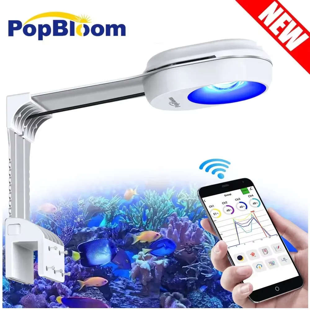 

PopBloom-WiFi Nano Aquarium Lamp 60W, Marine Aquarium Light for 30-50cm Reef Coral Nano Aquarium Mini Tank, RL60 WiFi