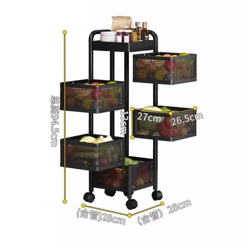 Picture 4: Rotating Shelves Trolleys Kitchen Ceiling Multi-layer Trolleys Multi-functional Storage Carro De Cocina Restaurant Furiture