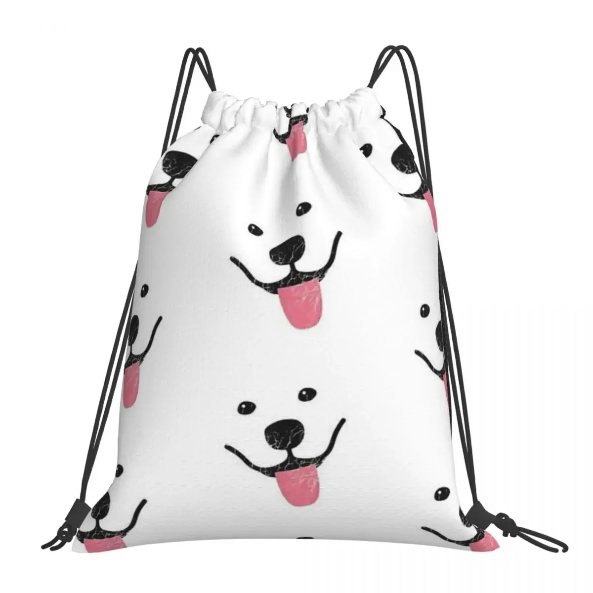 Funny Samoyed Backpacks Casual Portable Drawstring Bags Drawstring Bundle Pocket Shoes Bag Book Bags For Man Woman School