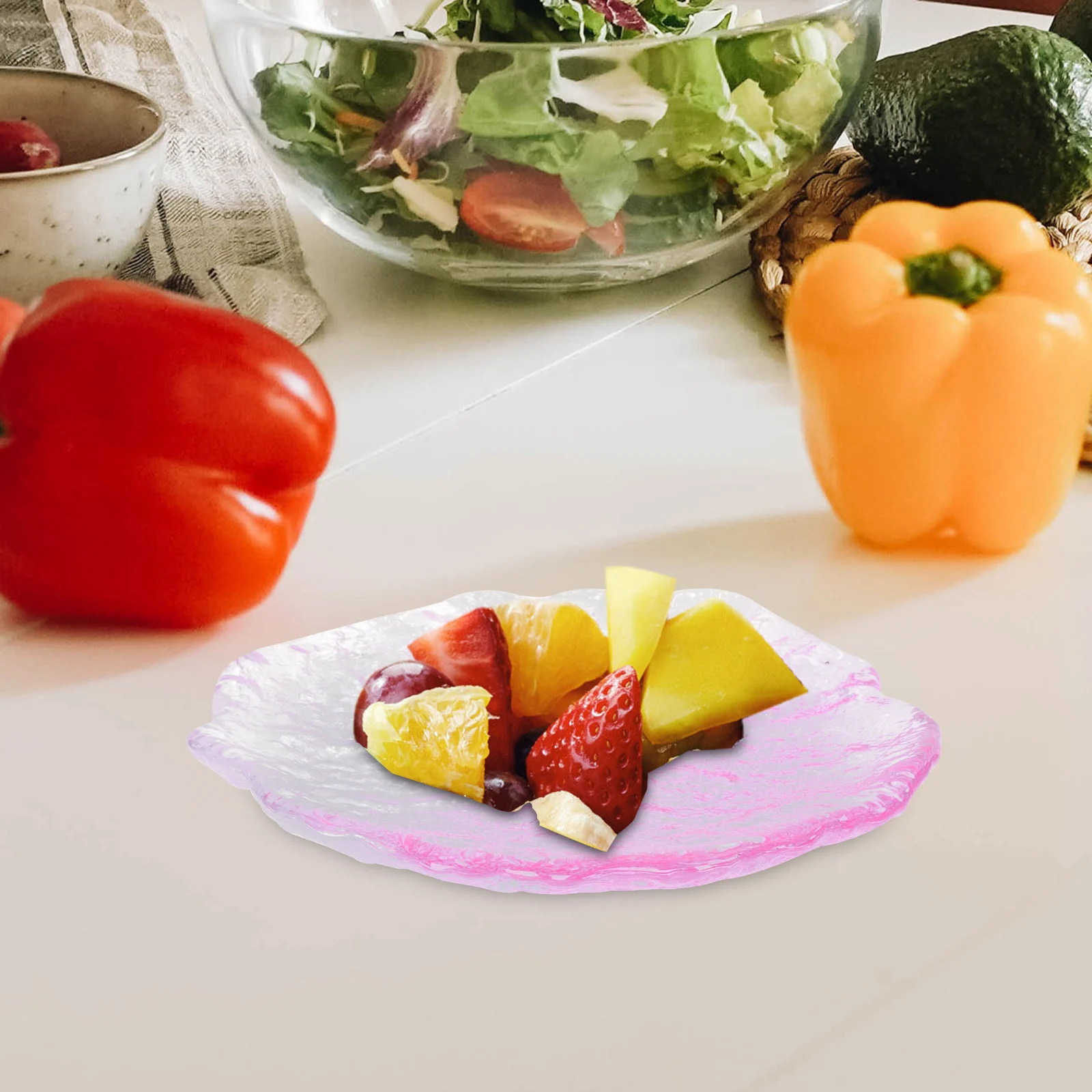

1Pcs Fruit Storage Tray High Quality Glass Fruit Serve Plate Multi Use Snack Container for Family Gathering Home Decoration