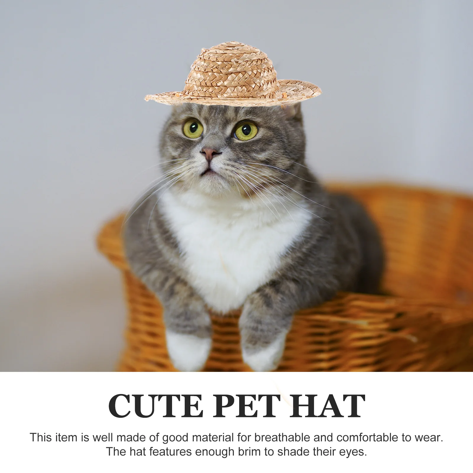 

Pet Sun Hat Cat Dog Mini Straw for Bucket Hats Puppies Stray Small Dogs Puppy Automatic