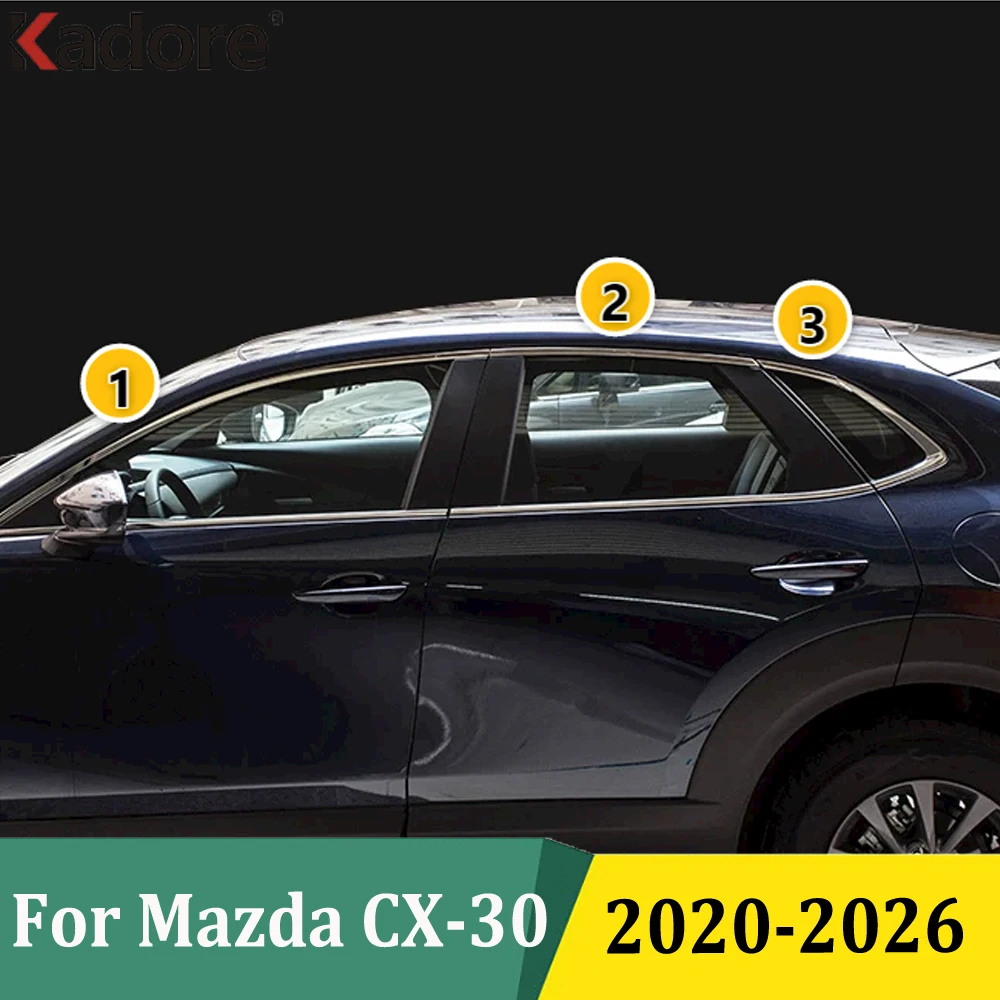 For Mazda CX-30 CX30 2020 2021 2022 2023 2024 2025 2026 Upper Window Sill Moulding Cover Trim Bezel Frame Car Accessories