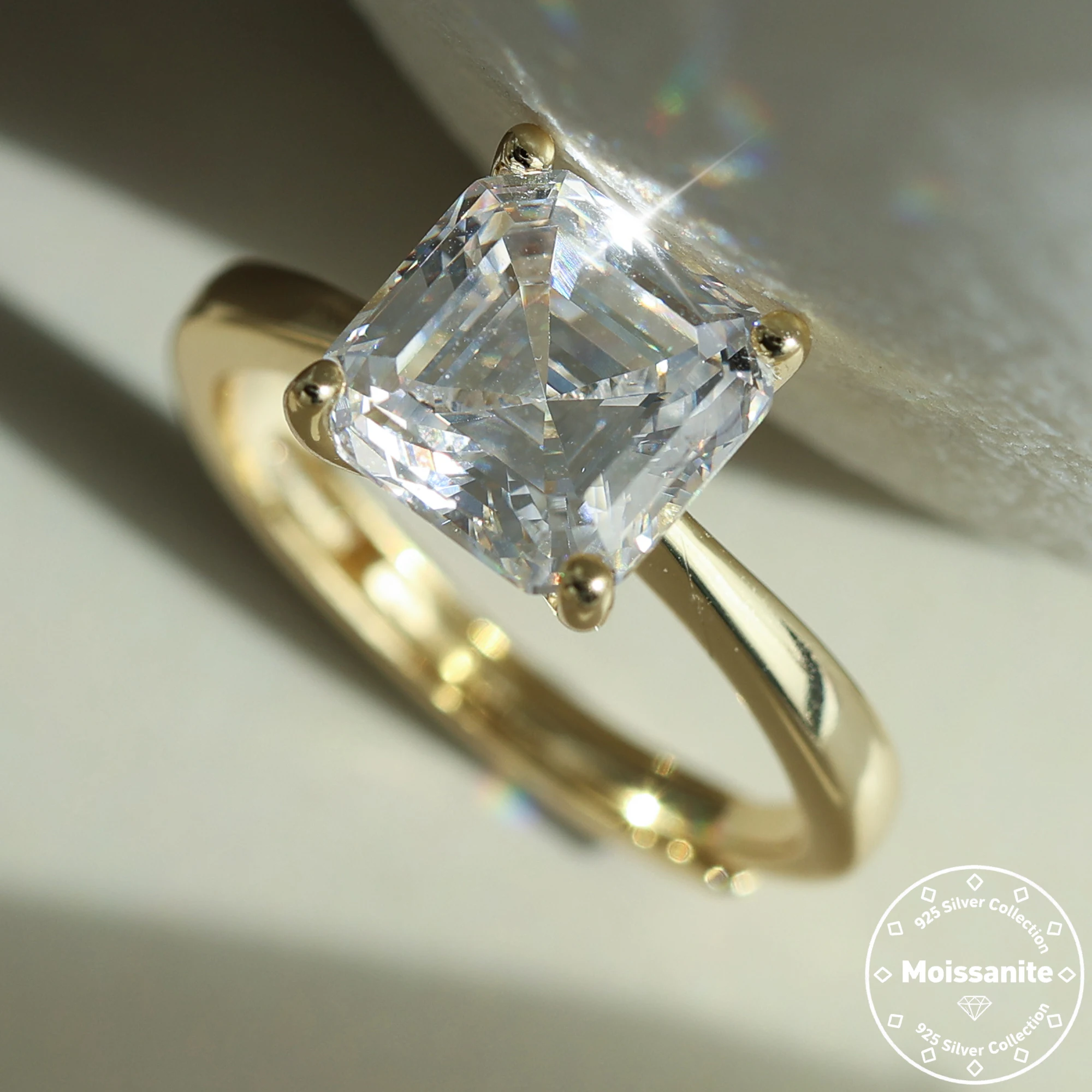 

Effie Queen Suqare Cut 1ct/2ct/3ct/4ct Набор колец с муассанитом для женщин S925 Серебряный бриллиант Обручальное кольцо Изящные ювелирные изделия в подарок MOR04