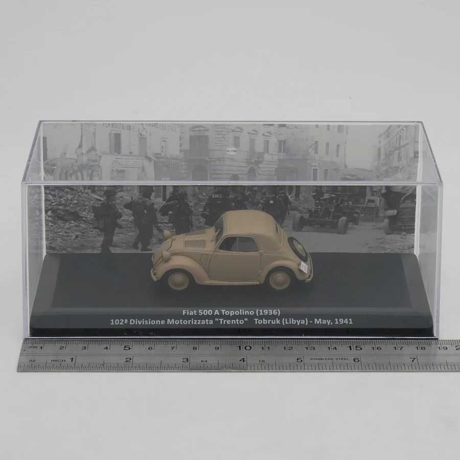 

Diecast Ixo 1:43 Scale Fiat 500 A Topolino Fiat World War II Italian Military Vehicle Alloy Car Model Collectible Toy Souvenir
