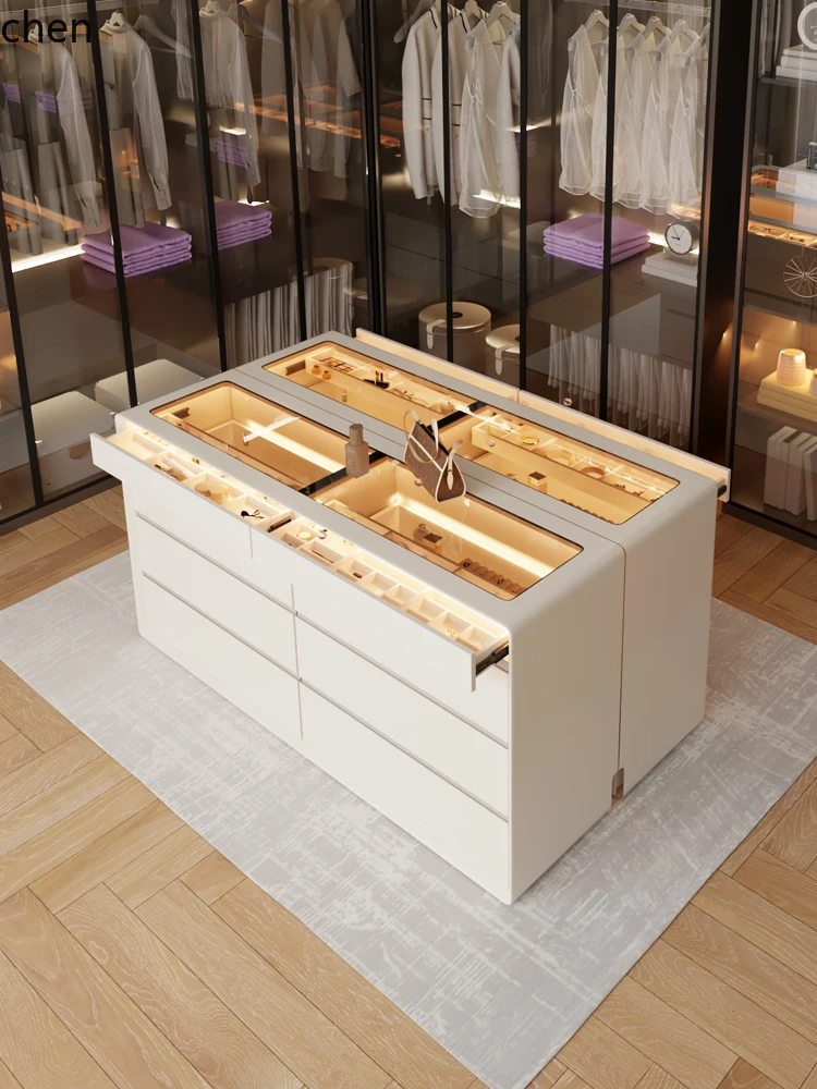 

YXY Light Luxury Cloakroom Center Island Cabinet Jewelry Storage Chest of Drawers Combination Display Cabinet