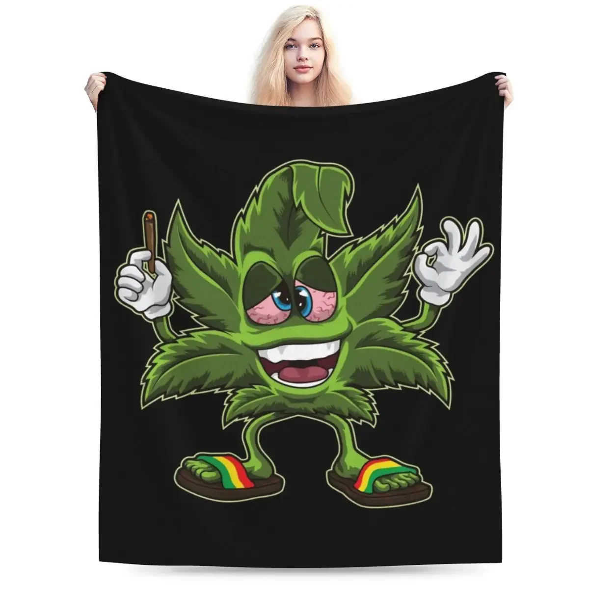 رمي بطانية الفراش لغرفة المعيشة ، ورقة ورقة والأعشاب الضارة ، الفانيلا بارد ودافئ ، ورقة ورقة ورجم ، التدخين الكرتون ، السرير والأريكة ، السفر والمنزل