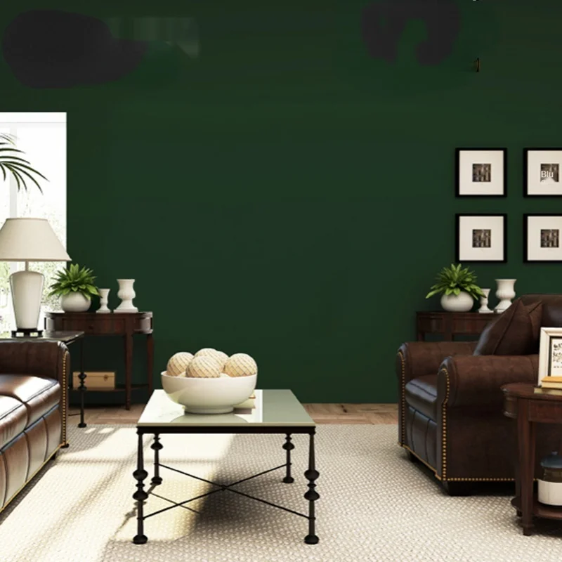 

Темно-зеленые нетканые обои для спальни, обои для прохода в американском стиле, зеленые обои с пестрыми краями для гостиной, входа и кабинета