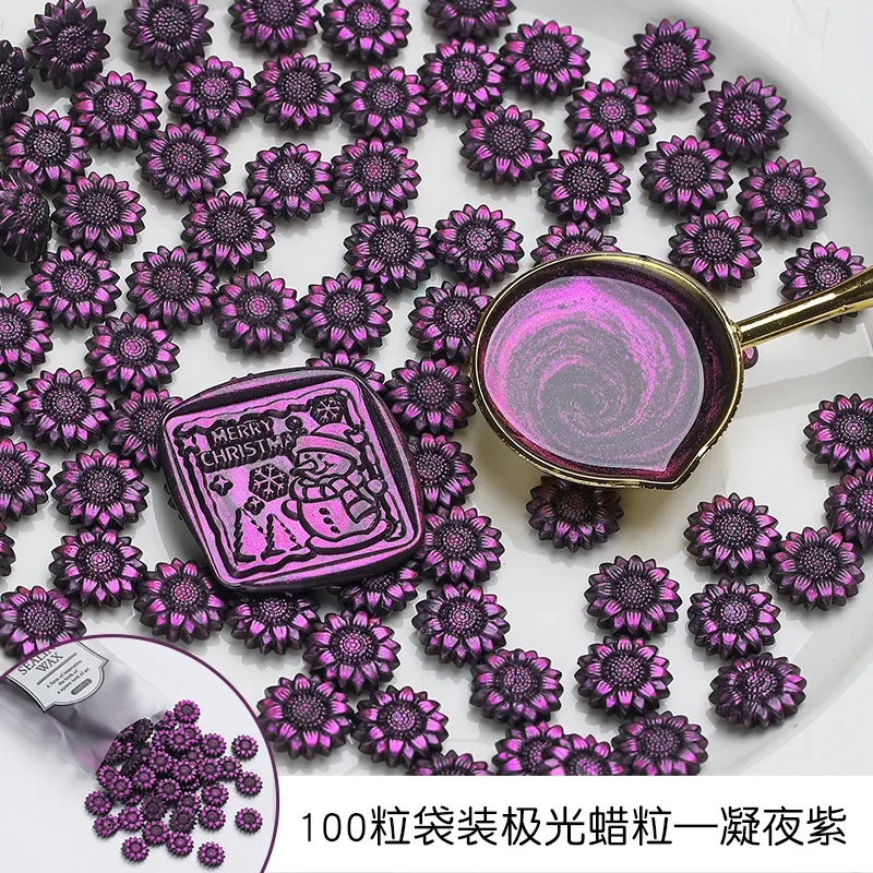 

New 300g Aurora Sealing Wax Particles Sunflower Colorful Wax Material DIY Hand Account Invitation Greeting Card Making