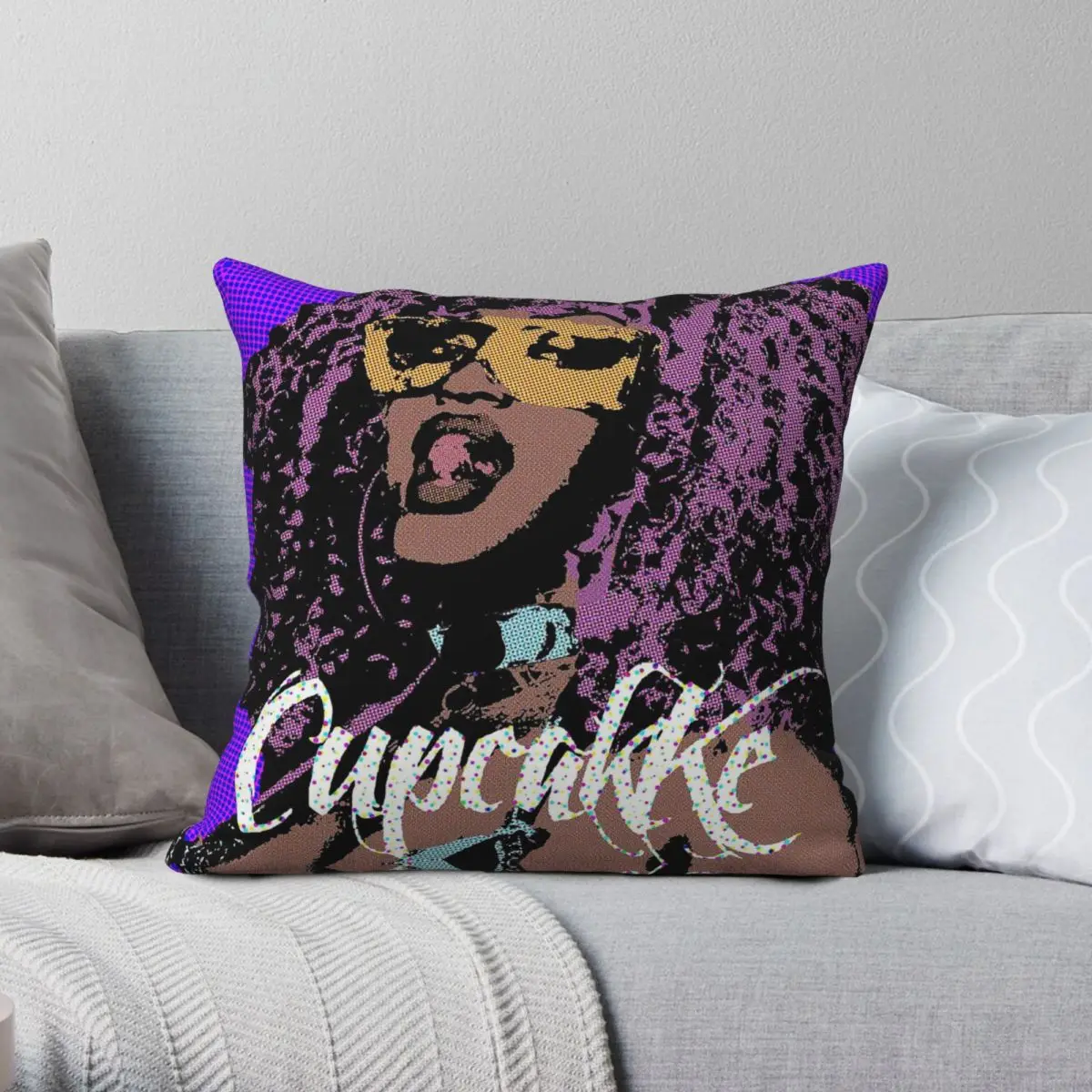 Cupcakke Elizabeth Eden Harris Square Pillowcase Polyester Linen Velvet Creative Zip Throw Pillow Case Sofa Cushion Cover