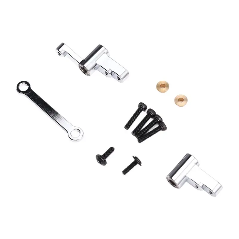 Per MJX 1/14 14301/14302 14303 14304 RC Auto Sterzo Anteriore Assemblaggio + Cuscinetti Kit-Argento Aggiornamenti Set di Accessori