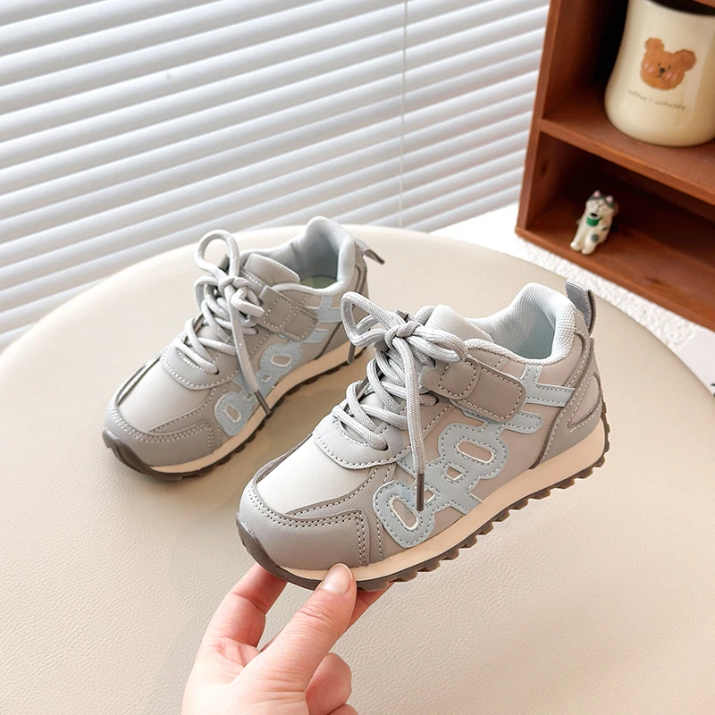 Children's Sneakers Kids Fashion Design White Non-slip Casual Shoes Boys Girls Hook Breathable Sneakers Toddler Outdoor Shoes