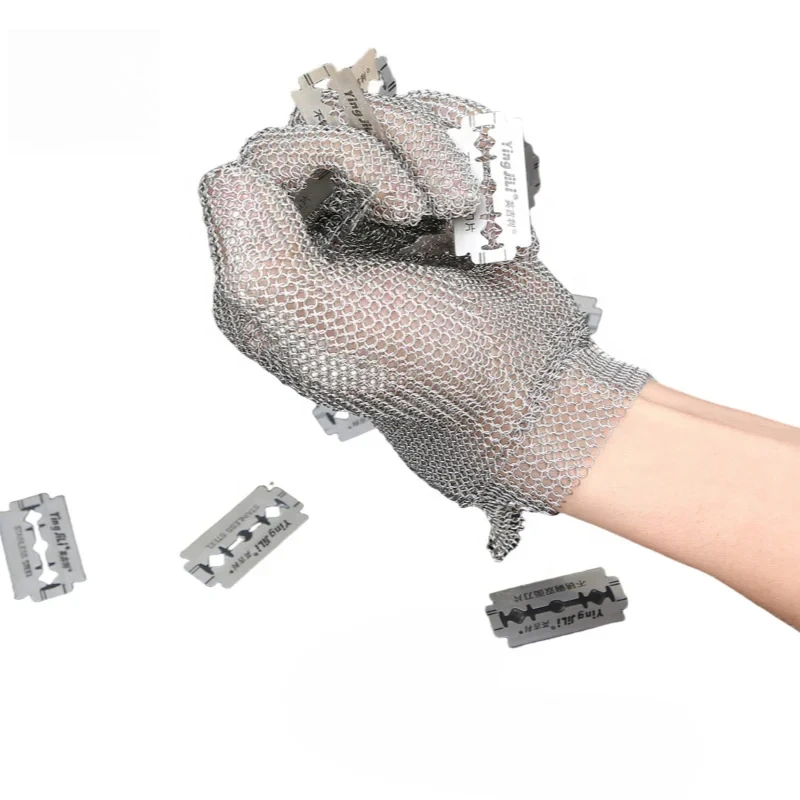 Durable Grade 9 Stainless Steel Wire Cut Resistant Glove Design Butcher Work Glove Welding